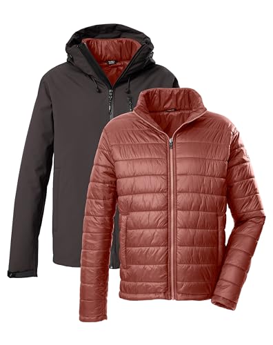 killtec Homme Veste Outdoor/3 en 1 Veste fonctionnelle avec capuche et veste matelassée encastrable KOW 95 MN JCKT, ebenholz, L, 43492-000