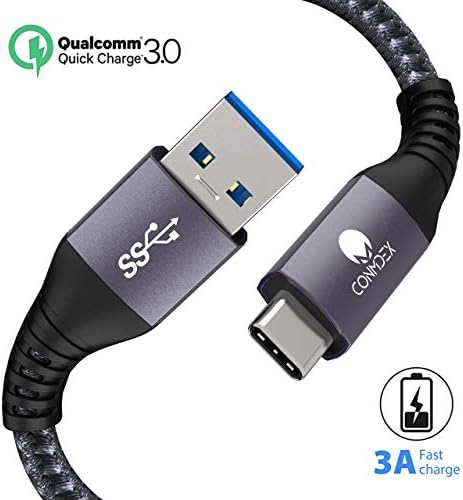 USB C 3.1 Gen 2 to USB A Data Cable, 3.3 ft CONMDEX USB Type C Fast Charging & SuperSpeed Data Cord, Designed for Android auto USB-C M.2 SSD Enclosure and Other High Speed USB Devices