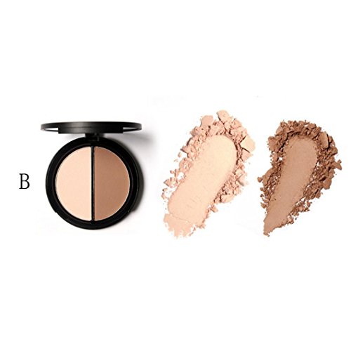XILALU Cosmetic Make up Face Bronzer & Highlighter 2 Diff Color Concealer Matte Powder (B)