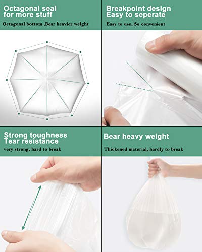13-15 Gallon Tall Kitchen Trash Bags Compostable Trash bags 1.18Mils Unscented Trash Bags fit 55L Garbage Can White Heavy Duty Garbage Bags for Kitchen Garden Backyard Home