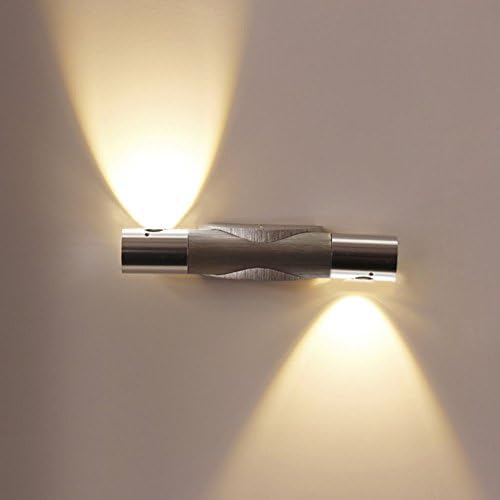 Awon AW161117 Up/Down Light Aluminum Adjustable 2 LED Wall Sconces Light 360°rotation Fixture Hardwired Energy Saving Night Light (Warm White)