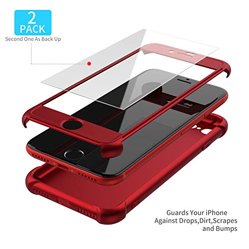 ORETECH Designed for iPhone SE 2022 Case with[2 x Tempered Glass Screen