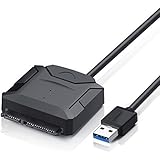 USB 3.0 SATA Adapter Converter, URANT SATA Cable Converter Support UASP for 2.5/3.5 Inch Hard Driver(HDD) and SDD Up to 5Gbps (Power Adapter not Included)