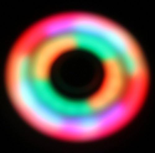 The Anti-Anxiety 360 Spinner Helps Focusing Toys 3D Figit Premium Quality EDC Focus Toy for Kids &amp; Adults - Stress Reducer Relieves ADHD Anxiety With LED lights Fidget Spinner Light Up Rainbow(Black)