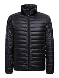 ZSHOW Men's Ultra Light Packable Down Puffer Jacket(Black,Large)