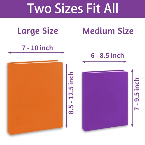 KICNIC Jumbo Book Covers 7 Pack, Stretchable Book Sox 9 * 11 Inch