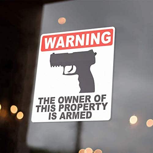 Gun Sign For Property The Owner Is Armed Weather and Fade