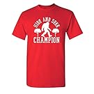 Bigfoot Hide and Seek Champion Sarcastic Novelty Sarcastic Humor Funny T Shirt M Red