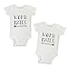 Funny Threadz Kids “Womb Mates” Cute Boys or Girls Twin Outfit Set of 2 Onesies 0-3 Months Long, White