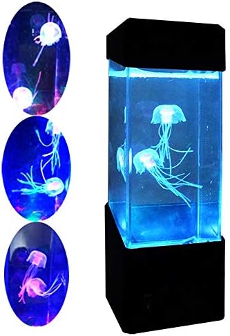 ZNN Aquarium Night Light - LED Mini Desktop Jellyfish Color Change Mood Light, USB Powered, Suitable for Living Room, Office Decoration and Gifts