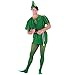 Quesera Unisex Peter Pan Costume Cosplay Peter Pan Tunic Adult Halloween Costume, Green, XS-L