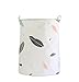 LEELI Laundry Hamper with Handles Collapsible Canvas Laundry Basket,Waterproof Storage Basket Home Organizer for Nursery,Clothes,Toys,Baby Hamper19.7×15.7(Feather)