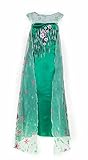 HBB Girl Snow Princess Elsa Dress Costume with Long Glittering Flower Cape, SZ 7/8 Green ...