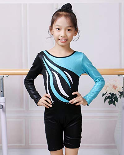 image for BAOHULU Leotard for Toddler Girls Gymnastics Shorts Sparkle Embroidery