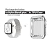 NUKELOLO Compatible for Apple Watch Band 40mm with Case, Sport Nylon Loop and TPU Screen Protector Case for iWatch Sport Series 4/3/2/1 [Reflector White Band with Silver Case 40MM]