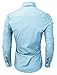 TAM WARE Mens Trendy Slim Fit Inner Checkered Button Down Shirt TWNMS323S-SKYBLUE-US S