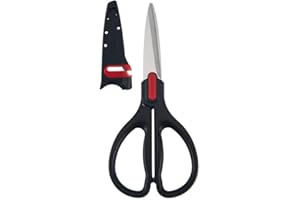 Farberware - Kitchen Shears with Edgekeeper Sheath, Self-Sharpening Design, Comfortable Grip, Rust-Resistant Blades