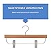 JS HANGER Premium Wooden Pant Skirt Hangers with 2-Adjustable Clips, Natural Finish, 10-Pack
