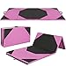 Best Choice Products 10ft 4-Panel Foam Folding Exercise Gym Mat for Gymnastics, Aerobics, Yoga w/ Handles, Pink/Black