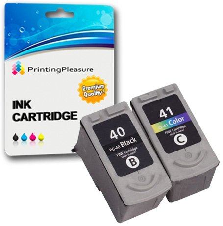 SET of 2 Remanufactured Printer Ink Cartridges for Pixma iP1600 iP1800 iP1900 iP2200 iP2500 iP2600 MP140 MP150 MP160 MP170 MP180 MP190 MP210 MP450 MP460 MX300 MX310 | PG-40 (PG40) CL-41 (CL41)