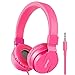 Kids Headphones, Gorsun Lightweight Stereo Foldable Wired Headsets for Kids Adults Adjustable Headband Headset for Cellphones iPhone Laptop Computer Mp3/4 Earphones(Pink)