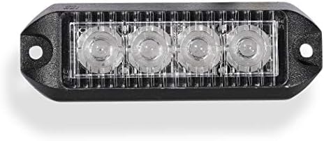 LedqusaSwift 3.0 TIR 3 watt 4 LED Strobe Light for Police Cars, Construction Trucks, Service Vehicles, Plows, Emergency Vehicles. Surface Mount Grille Flashing Hazard Beacon Light