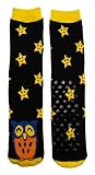 Tubular Owl and Stars Non-Skid Slipper Socks by K. Bell - Size 9 - 11