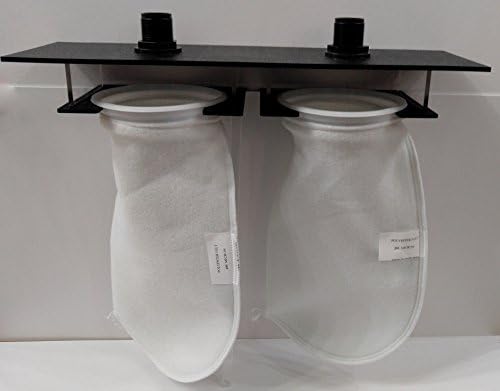 40BR Dual 7" Sock Filter Holder With 1.5" Inlet Bulkheads. Fits 40 Breeder Aquariums - Add Sock Filters to Any Tank - DIY Sock Filter Kit for LARGE SUMP! For Freshwater and Saltwater Use