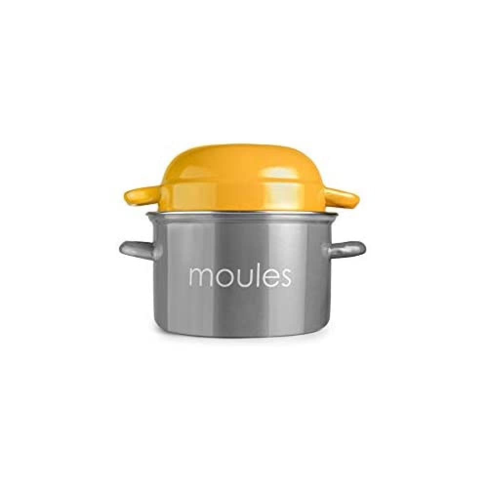 IBILI Mussels Pot, Peach, 18 cm, Enamelled Steel, Suitable for Induction Hobs