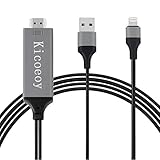 Kicoeoy Compatible with iPhone iPad to HDMI Adapter Cable, 6.6ft Digital AV Adapter 1080P HDTV Cord Compatible with iPhone XS/XS Max/XR/X/8/7/6/Plus/5 iPad iPod to HDMI Cable for TV Projector Monitor