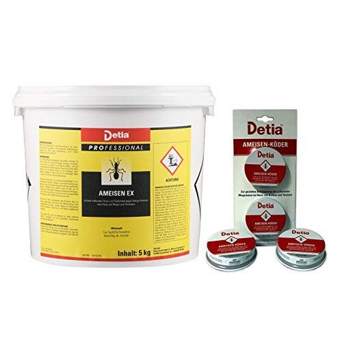 Detia - Ameisen-Ex Ameisenmittel 5kg - Inklusive 4X Ameisenköderdose