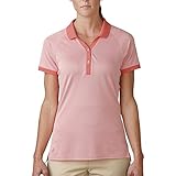 adidas Golf Women's Essential Pique Polo Shirt, Sunset Coral, Large