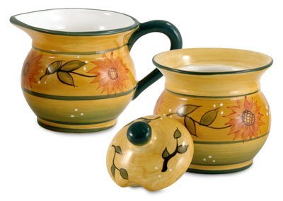 Country Sunflower Sugar and Creamer Set