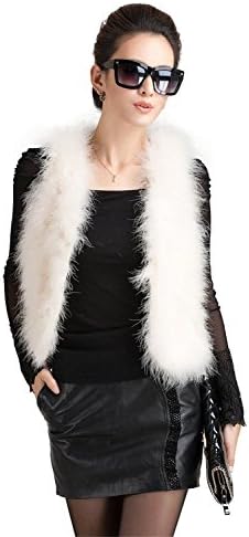 Jancoco Max New Real feather vest ostrich fur vest women 50cm