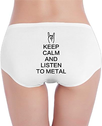 Women Keep Calm And Listen To Metal Low Waist Underwear Panty-Neutrals 90% Cotton+10% Low-Waist Seamless Panties Underwear