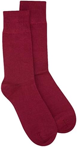 3 Pair of Biagio Solid MAROON Burgundy Solid Men's COTTON Dress SOCKS