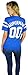 DC Comics Womens Superman Varsity Football Tee Blue Heather (Small, Blue Heather)