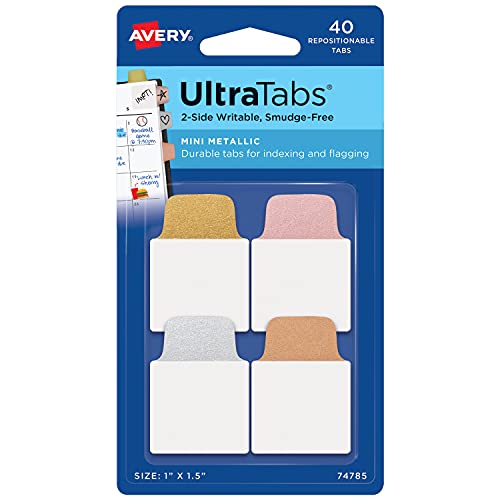 Avery Mini Ultra Tabs, 1" x 1.5", 2-Side