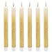 DRomance 3D Flame LED Flickering Taper Candles with 6 Hour Timer, Set of 6 Batteries Operated Flameless Taper Candles Real Wax Warm Light Christmas Decoration(0.78