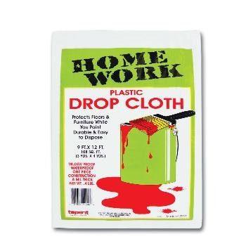 Drop Cloth - 12 Ft X 9 Ft - Medium Wt. (48 Pieces) - Plastic Drop Cloth - 12 Ft. X 9 Ft. - .8 Mil Clear Plastic Sheeting - Easy To Use Wholesale Discount Bulk Cheap Drop Cloth - For Covering Up And P