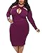 BIUBIU Women's Plus Size Sexy Long Sleeve Club Bodycon Bandage Midi Dress Purple 3XL