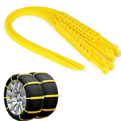 Snow Chain for Cars, 20PCS Portable Anti-skid Emergency Snow Tyre Chains with Upgrade TPU for Trucks Vans SUV ATV UTV, Fit for Tire Width 145-295mm