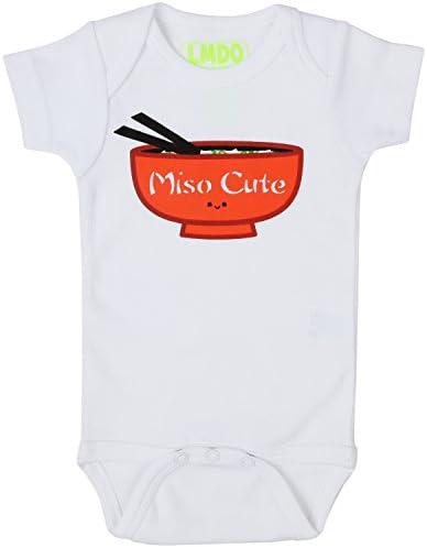 "Miso Cute" White Bodysuit by LMDO (12-18 Months)