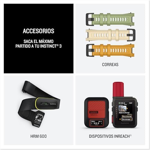 Instinct 3, Relógio Inteligente com GPS, Ecrã AMOLED de 50 mm, Resistente à Água, Aplicações Desportivas Integradas, Monitorização de Saúde, Lanterna LED, autonomia até 24 dias, Verde