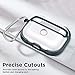 Bounce Protective Carrying Case for AirPods Pro Case 2019, Translucent PC Cover with Hybrid TPU Frame and Keychain [Won't Affect Wireless Charging],[Fingerprint Resistant Matte Surface], Green Frame
