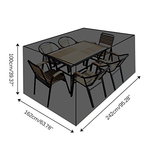 image for GEMITTO Patio Furniture Set Cover, Heavy Duty Outdoor Table Sofa Chair