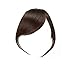 Dsoar Thick Side Bangs Clip in Real Human Hair Bangs Natural Clip on Side Bangs Straight Fringe Hair Extensions(Dark Brown Color,With Temples)