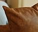 Kdays Thick Brown Faux Leather Throw Pillow Cover Cognac Leather Decorative Throw Pillow Case Farmhouse Decor Sofa Couch Cushion Covers Modern Minimalist Vegan Pillow Cover 20x20 Inches