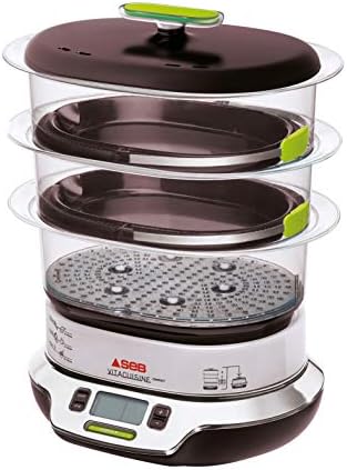 SEB CUISEUR VAPEUR VITACUISINE COMPACT 0% BPA Vitamine preservée Cuisson légumes, le poisson, la viande, riz, pates, fruits, desserts VS404300