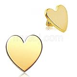 Heart Dermal 1.2mm (16g) 4mm Herat 24k Over Surgical Steel (1pc)